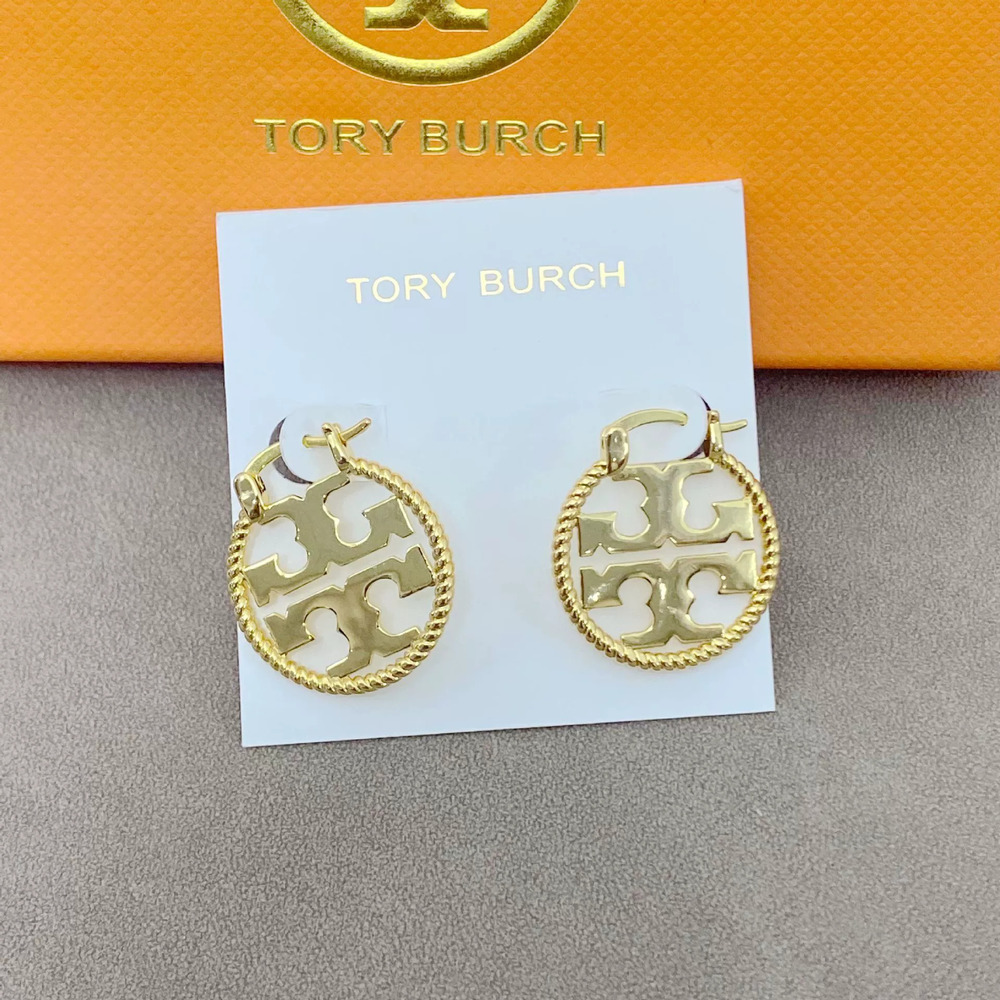 Tory Burch Hollow Letter Twist Edge Earrings